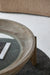 Wabi Sabi Recycled Elm Round Coffee Table with Tempered Glass Top
