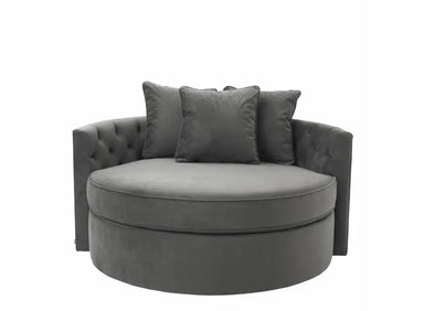 Luxurious Round Velvet Accent Sofa Chair for Living Room Events Weddings