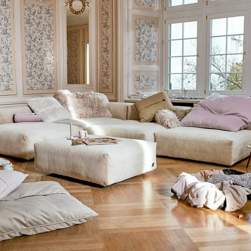 Modern Modular Corduroy Velvet Sectional Sofa Couch
