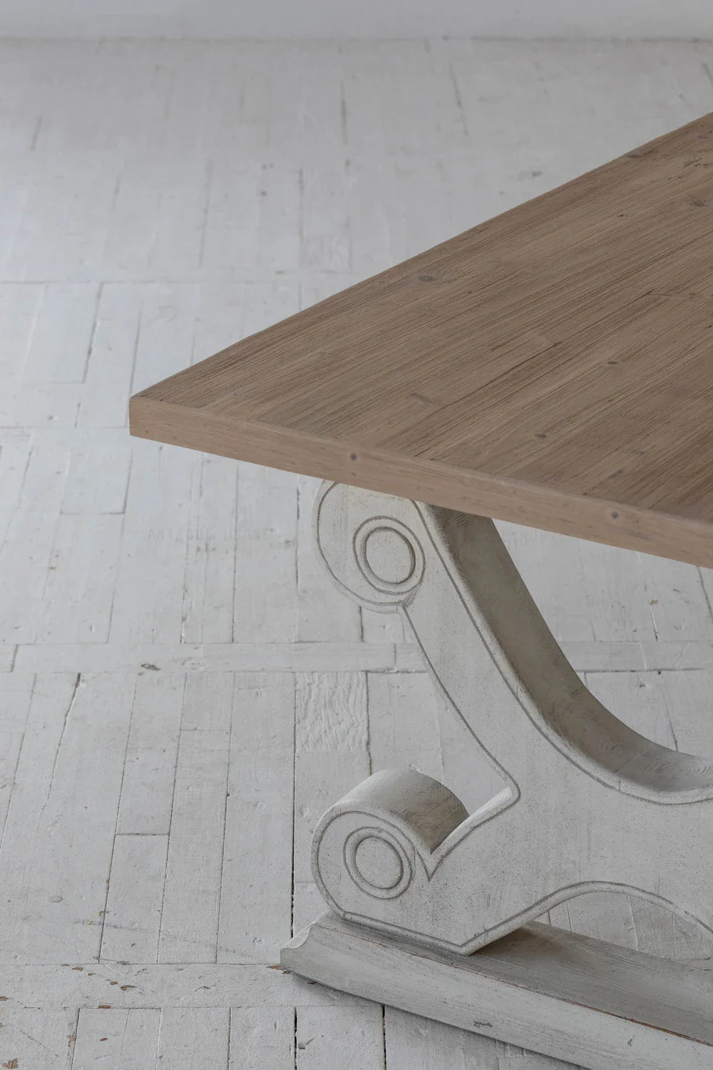 Artisan Reclaimed Solid Wood Modern Dining Table with Sculptured Elements