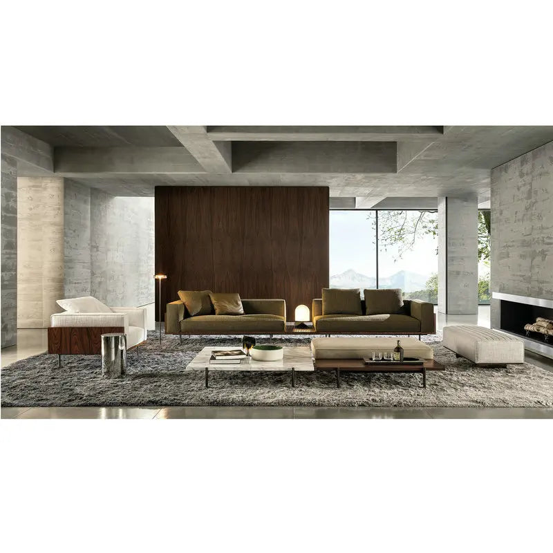 Elegant Italian Modular Velvet Sofa Set with Chaise for Living Room
