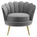 Elegant Italian Velvet Scallop Accent Armchair for Comfy Living Room Leisure
