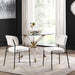 Modern Upholstered Curved Back Dining Side Chair with Sturdy Metal Legs