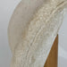Chic Beige Upholstered Curved Kitchen Stool with Solid Oak Exposed Back