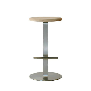 Modern Wooden Bar Stool with Leather Seat, High Counter Chair