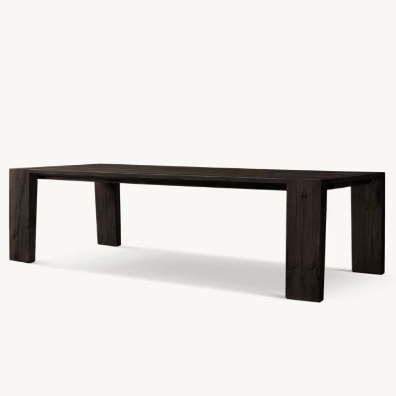 Vintage Solid Oak Extendable Dining Table - American Farmhouse Style for Home & Hotel