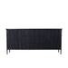 Sophisticated Black Fluted Solid Oak Wood Sideboard Cabinet with Storage Drawers
