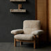 Modern Boucle Sheepskin Armchair Lounge Chair for Living Room Accent