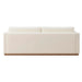Chic Slim Arm Sleeper Sofa, White Linen Upholstery, Solid Wood Base