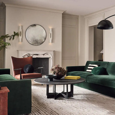 Luxurious 100-inch Green Velvet Sofa Modern Minimalist Living Room Couch