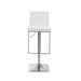 Elegant Stainless Steel Leather Adjustable Swivel Counter Height Kitchen Bar Stool