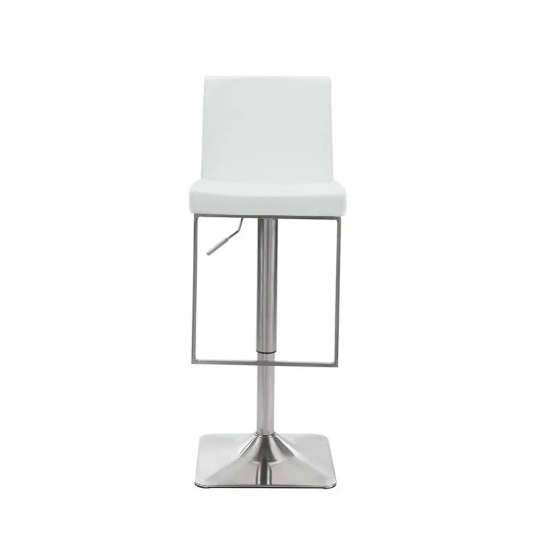 Elegant Stainless Steel Leather Adjustable Swivel Counter Height Kitchen Bar Stool
