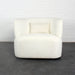 Modern Swivel Boucle Club Chair: Elegant Ivory Living Room Lounge Furniture