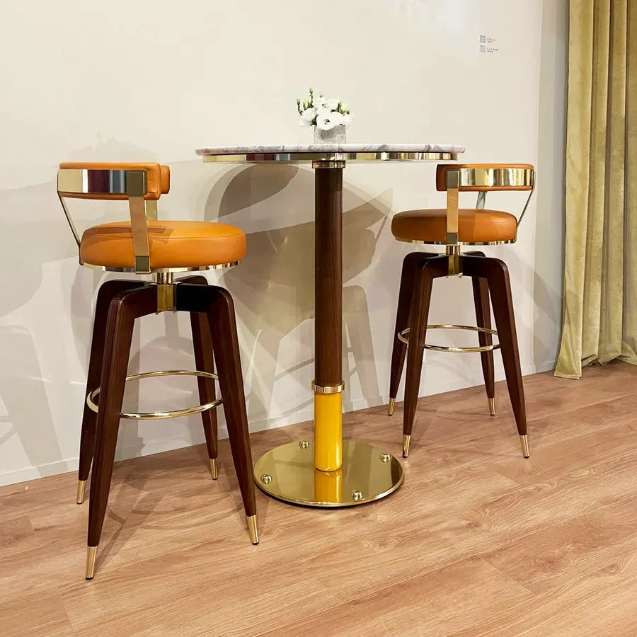 Elegant Faux Leather Mid-Century Modern Counter Height Dining Barstool