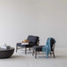 Elegant French Japandi Single Seater Wood Back Leisure Chair Sofa