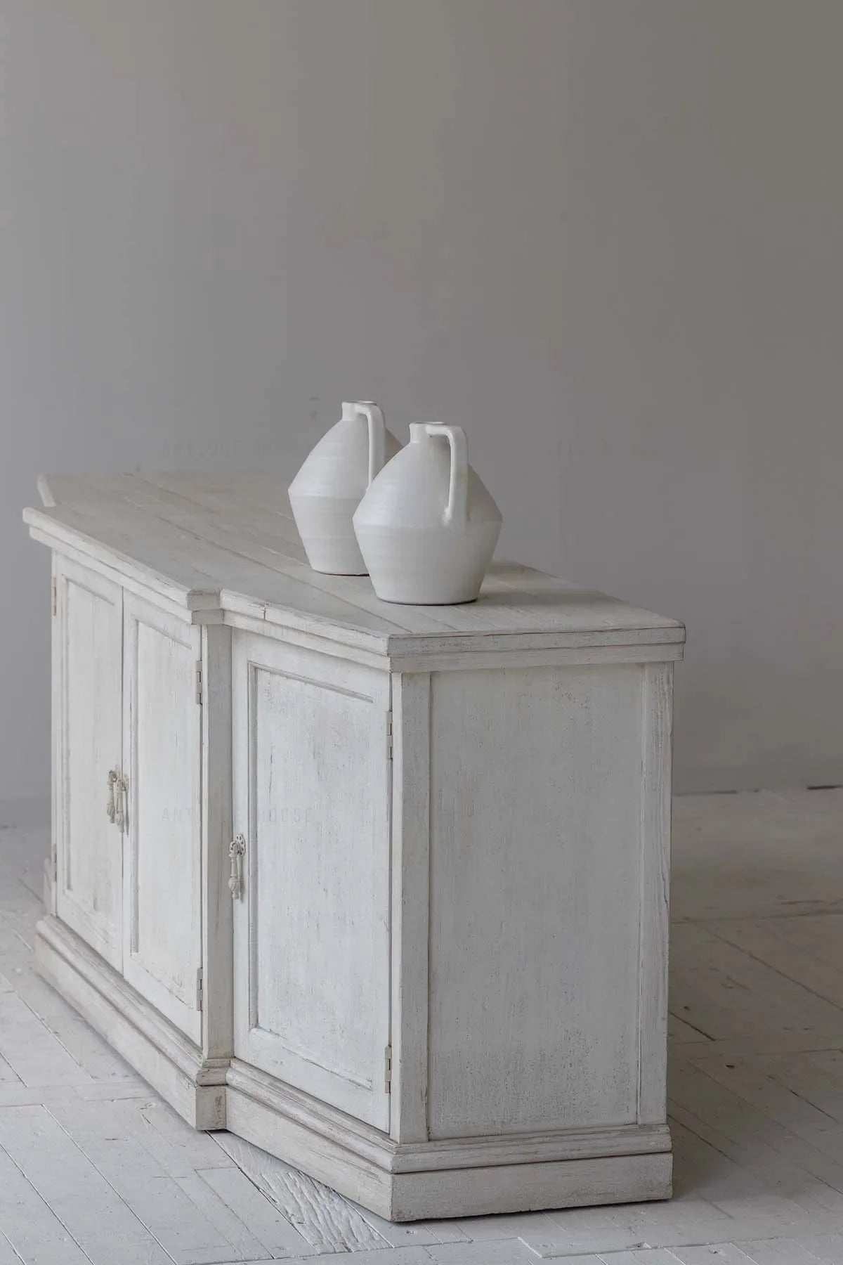 Wabi-sabi Recycled Pine Sideboard Cabinet: Rustic Minimalist Living Room Storage