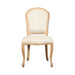Elegant French Style Solid Oak Carved Upholstered Dining Chair for Home