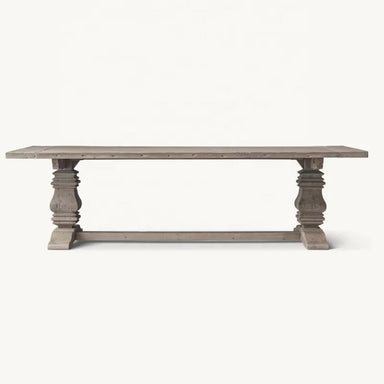 Rustic Solid Wood American Country Rectangular Dining Table - Customizable Farmhouse Style