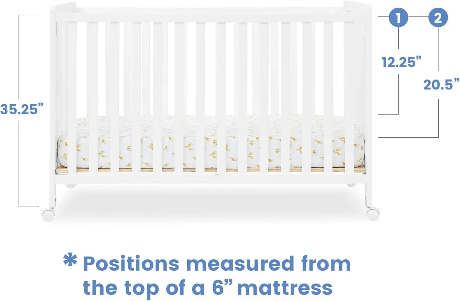 Portable Folding Wood Crib: Secure, Space-Saving, Easy-Fold Nursery Bed for Travel