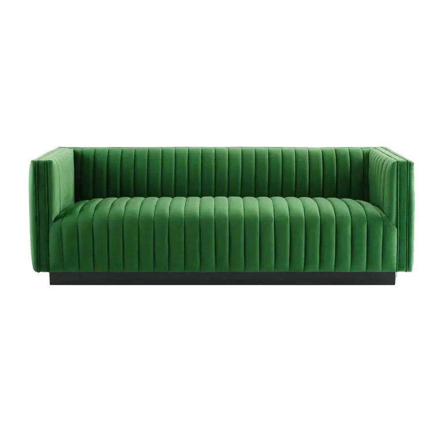Luxurious Modern Channel Tufted Performance Velvet Sofa Couch for Elegant Living Rooms