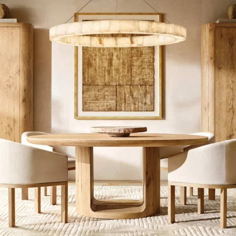 American Style Solid Wood Dining Table - Customizable for Home, Restaurant, Hotel