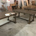 Farmhouse Solid Oak Trestle Dining Table, Carved Legs, Seats 8 Guests
