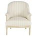 Elegant French Antique Oak Wood Linen Leisure Armchair for Living Room