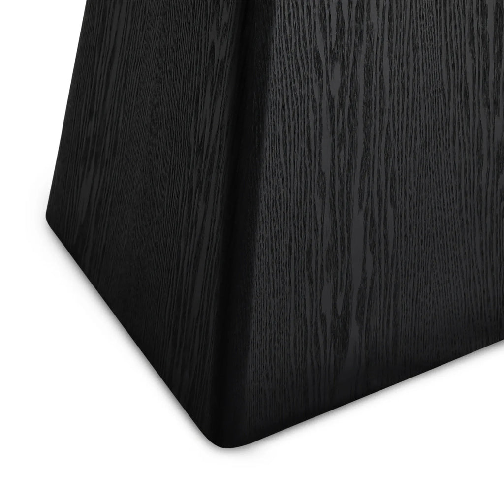 Modern Black Rectangular Dining Table, Oak Wood Top, Durable Industrial Design