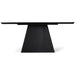 Modern Black Rectangular Dining Table, Oak Wood Top, Durable Industrial Design