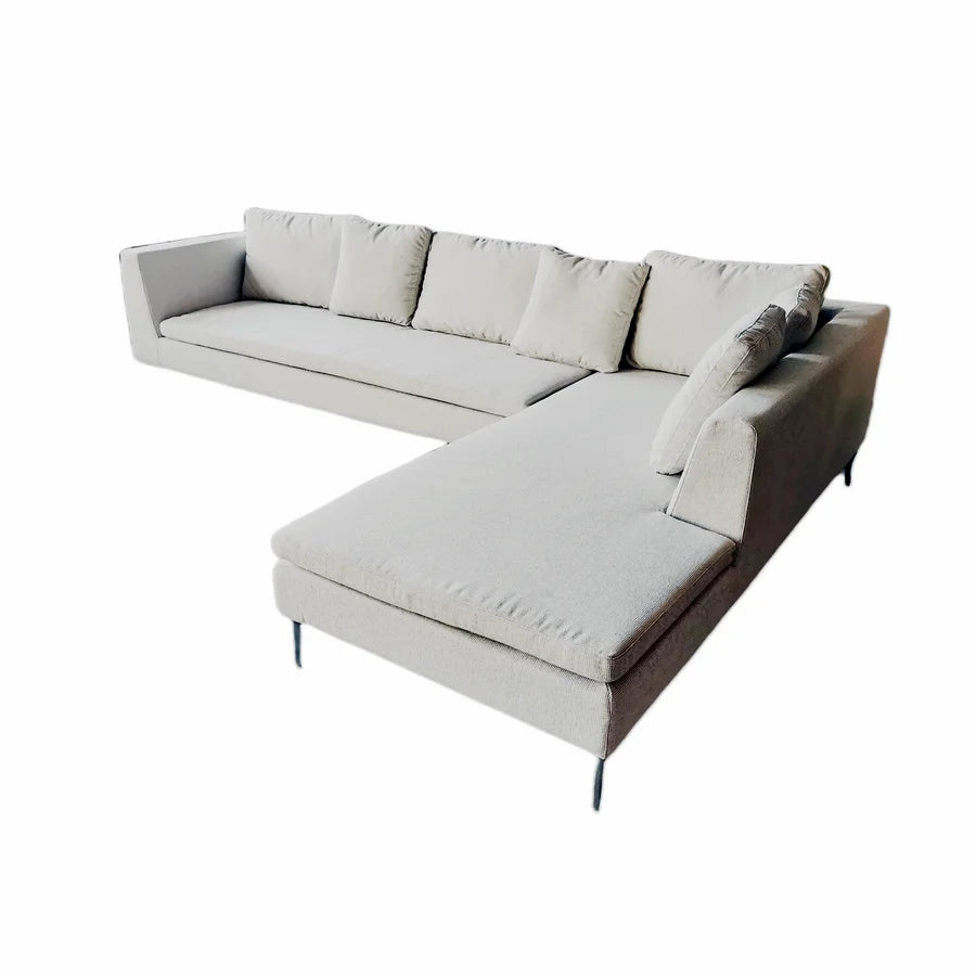 Plush Red Velvet Modular Corner Sectional Living Room Sofa