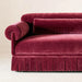 Elegant Purple Velvet Pleated Skirt Daybed Sofa with Tassels