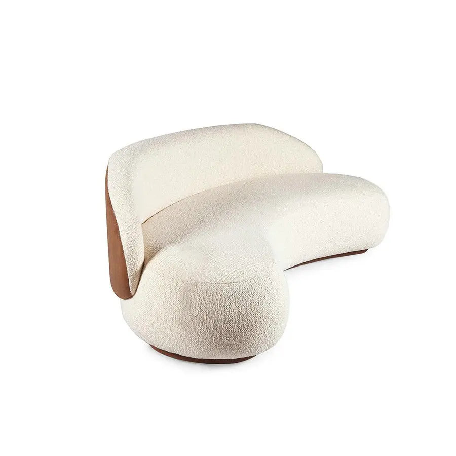 Elegant Modern Curved Velvet Sofa White Luxury Living Room Couch