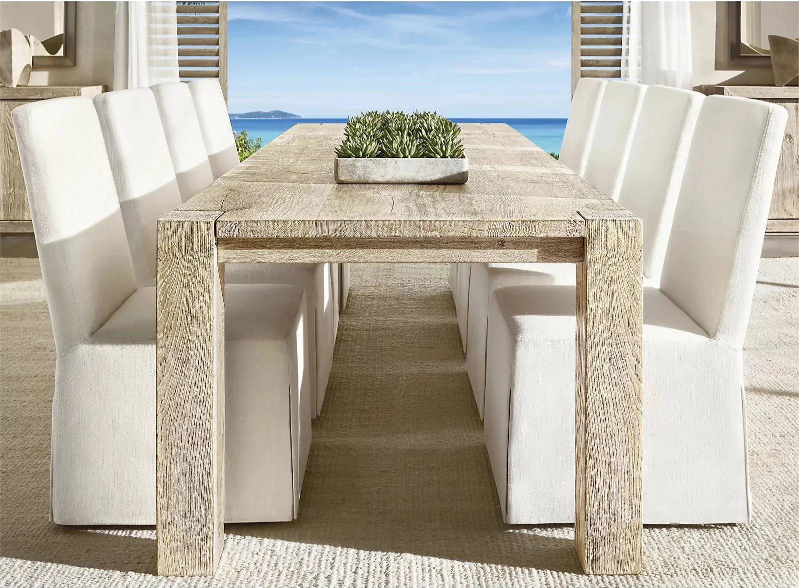 Premium Solid Wood Rectangular Dining Table - Modern Home Furniture