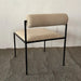Modern Metal Frame Dining Chair, Pewter Texture Linen Upholstered Seat