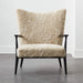 Luxurious Shearling Mid-Century Wooden Accent Lounge Chair - Ultimate Comfort