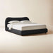 Luxurious Black Boucle Upholstered King Size Solid Wood Bed Frame