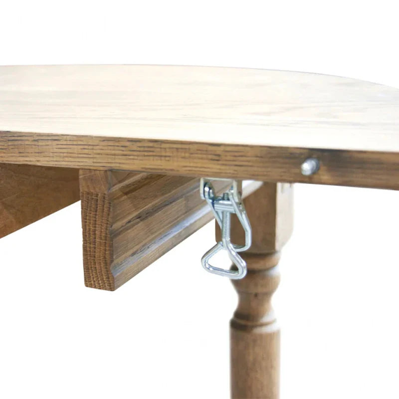 Extendable Solid Oak Wood Dining Table, Round Oval, Modern Design