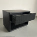 Elegant Black Modern Oak Fluted One-Drawer Nightstand with Barrel Design for Bedroom