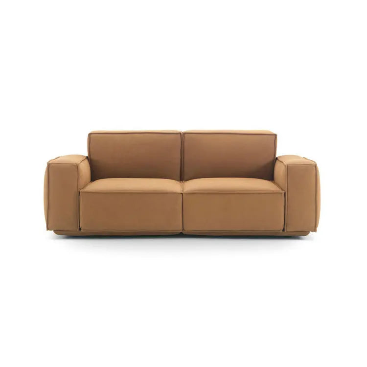Modern Italian Leather Chesterfield Sofa: Luxury Living Room Seating Couch