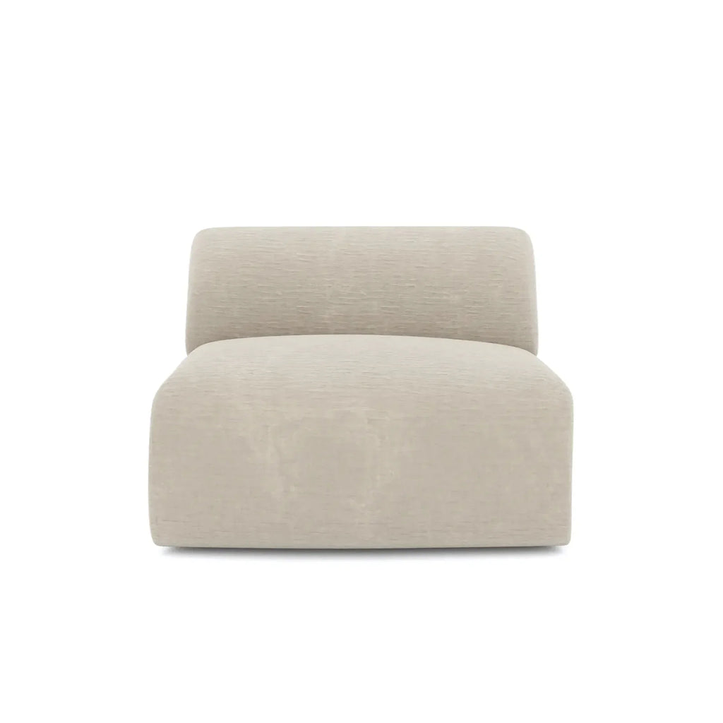 Modern Armless Accent Chair: Soft Fabric, Solid Wood for Living Room
