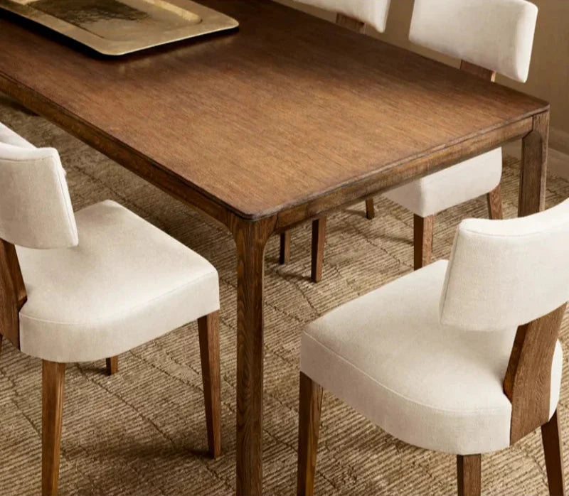 Luxury American Wooden Dining Table Set for Villa Guest House Club