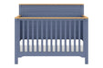 Versatile Cove Blue & Honey Wood Convertible Baby Crib for Nursery