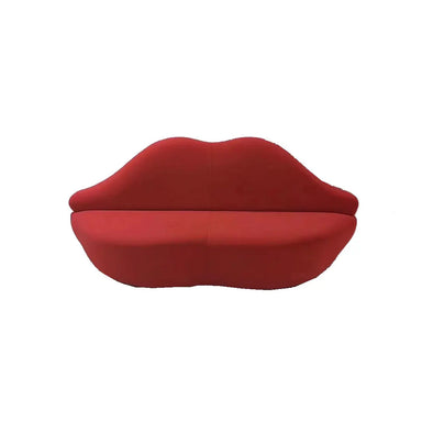 Chic Red Lip-Shaped Velvet Sofa, Modern Living Room Statement Sofa