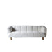 Plush White Boucle Three-Seat Sofa – Modern Living Room Couch Furniture