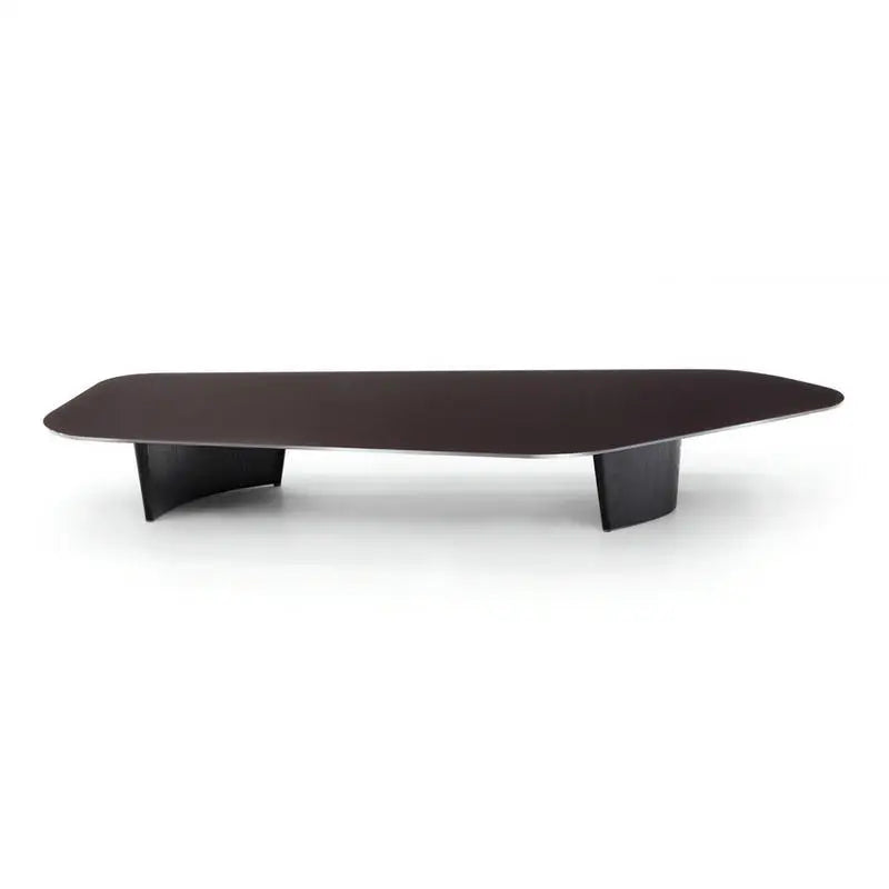 Luxury Marble & Solid Wood Ellipse Coffee Table for Living Room