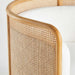 Nordic Natural Rattan Cane Back White Accent Chair for Modern Living Spaces