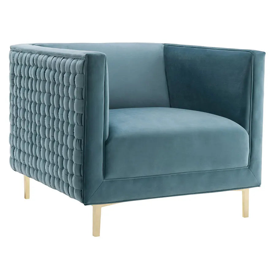 Elegant Gray Velvet Upholstered Modern Accent Arm Chair for Living Room Dining