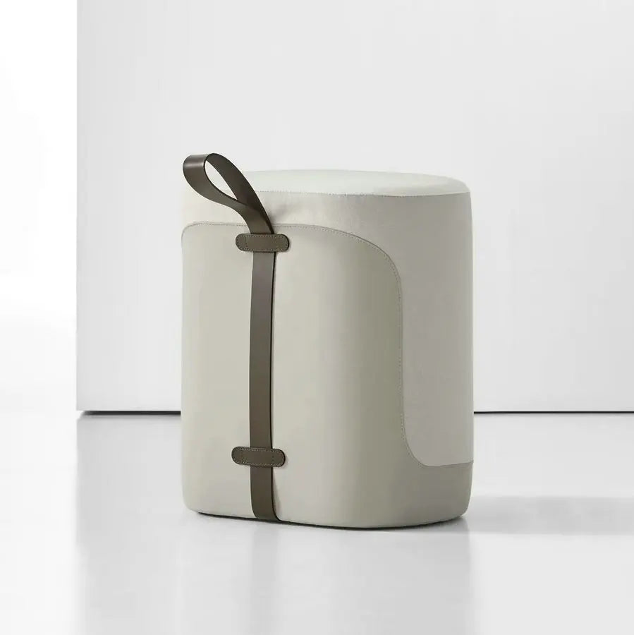 Plush Round Velvet Ottoman Pouf: Modern Living Room Seating Accent