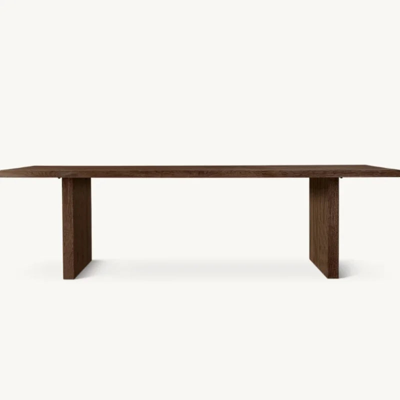 Elegant Solid Oak Wood Dining Table: Customizable Luxury, Home & Hotel