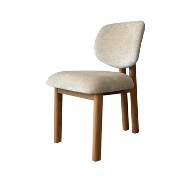 Premium Modern Fabric Upholstered Solid Oak Wood Dining Chair